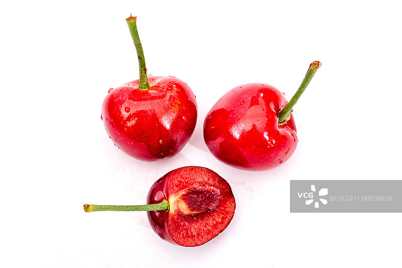 新鲜红透的樱桃图片素材
