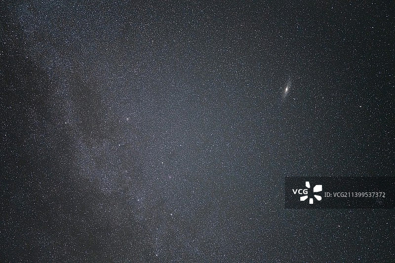 银河与仙女座大星云图片素材