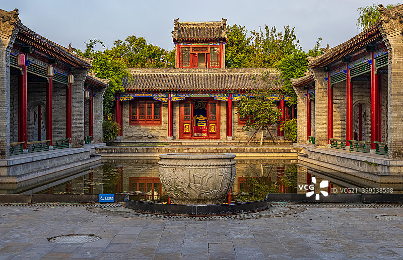 武汉园博园的古典园林风光图片素材