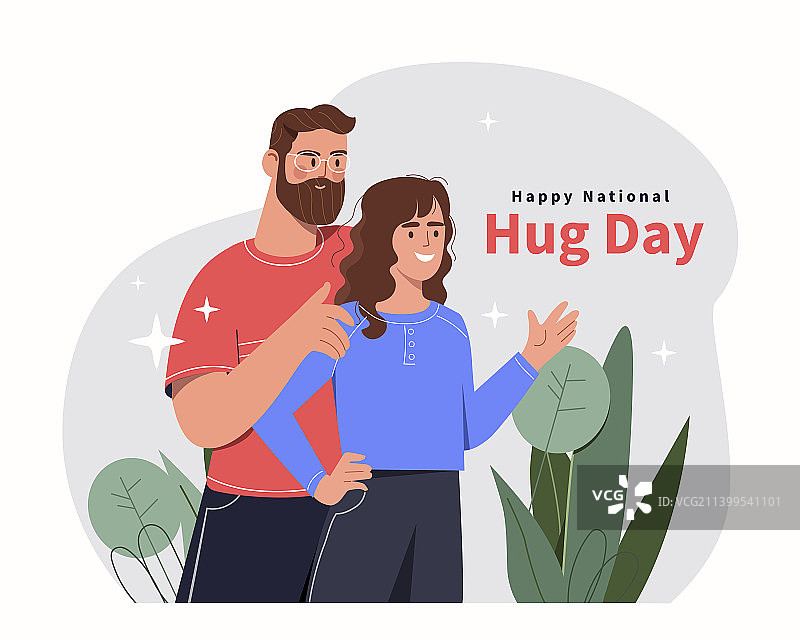 快乐拥抱日概念图片素材