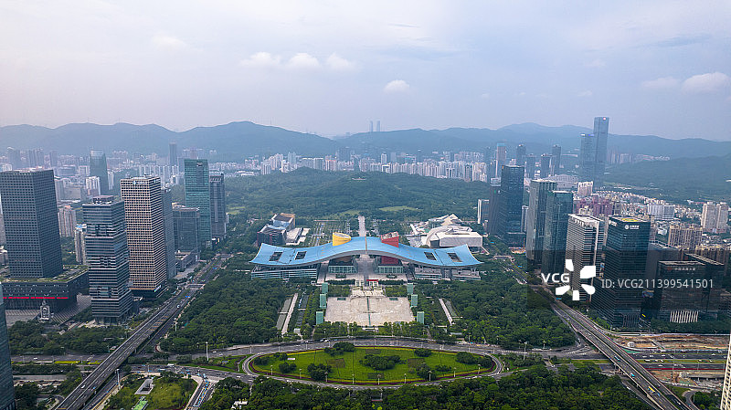 深圳市民中心航拍图片素材