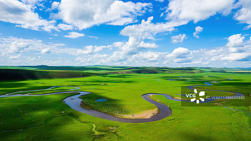 呼伦贝尔草原莫日格勒河图片素材