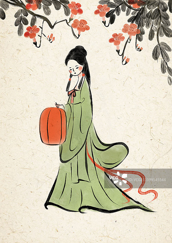 凌霄花下图片素材
