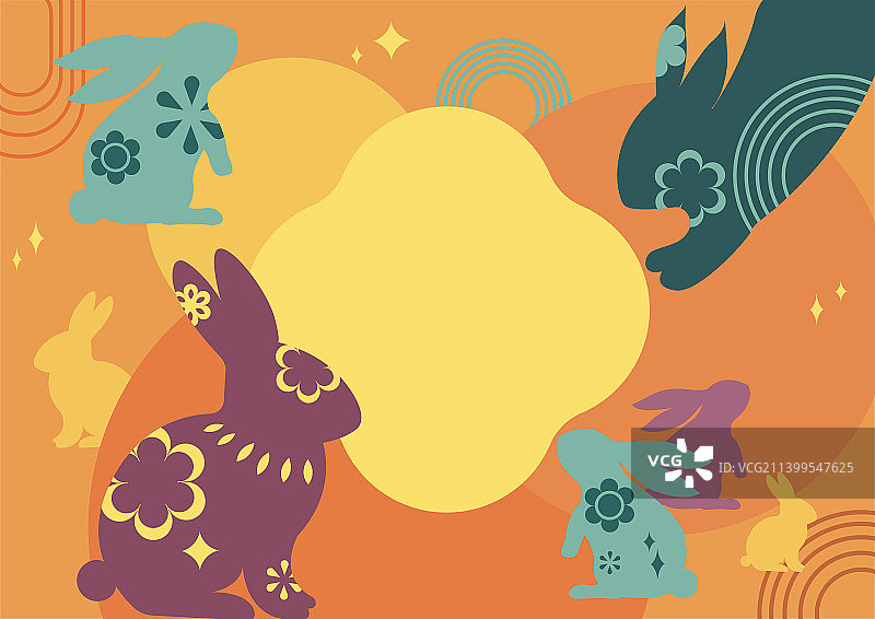 中秋节扁平风插画图片素材