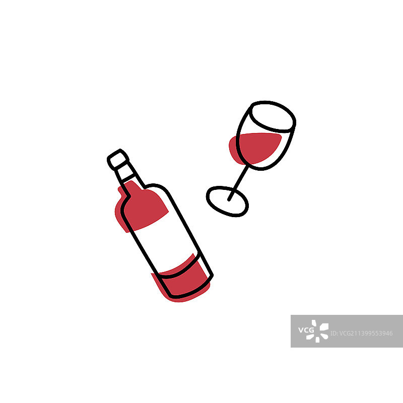 简约红酒图标图片素材
