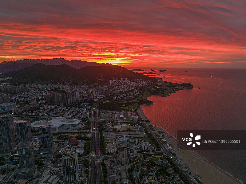 石老人朝霞图片素材