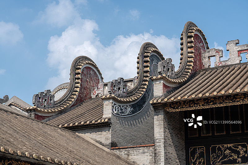 岭南风格古建筑佛山祖庙镬耳楼图片素材