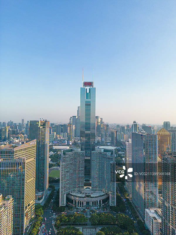 广州中信大厦航拍图片素材