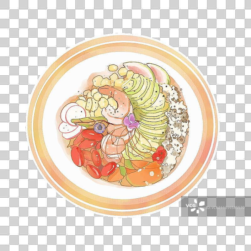 时令鲜蔬营养沙拉图片素材