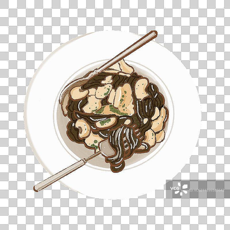 蘑菇奶油墨鱼面图片素材