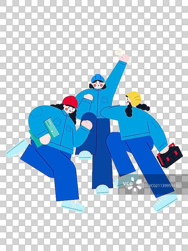 一群奋进的女工图片素材