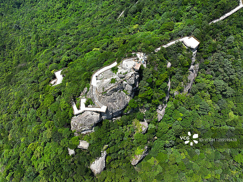 广东省惠州市博罗县罗浮山风景名胜区鹰嘴岩航拍图片素材