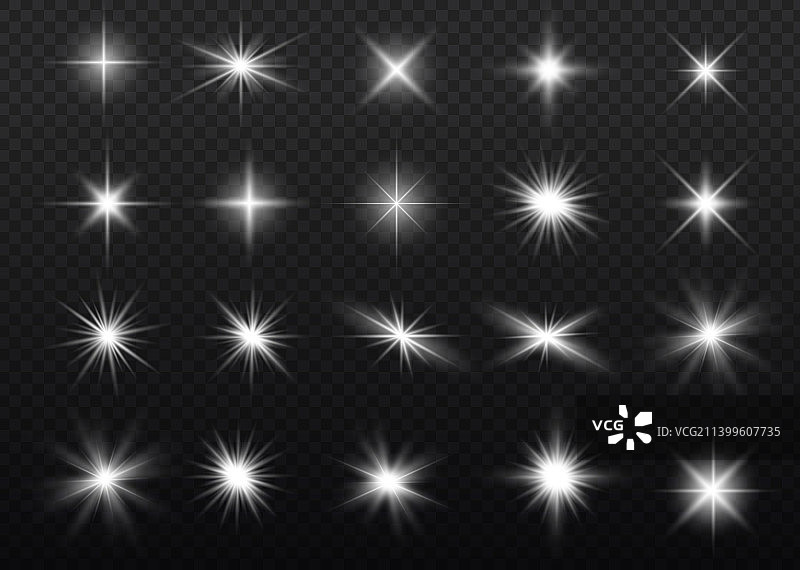 白色星光阳光射线闪光图片素材