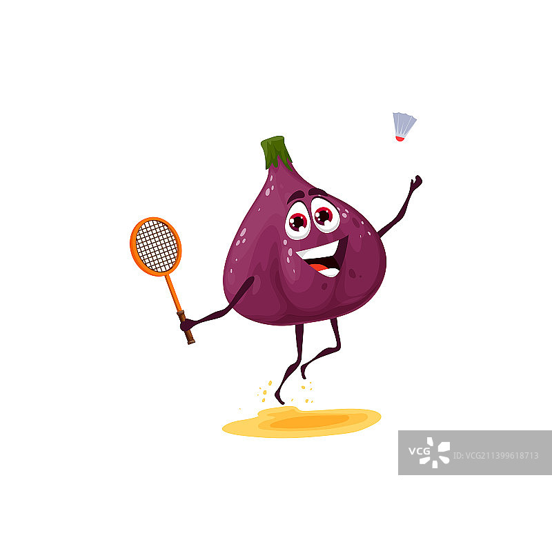 卡通人物打羽毛球图片素材
