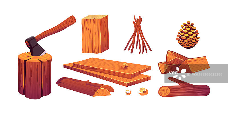 木柴木墩斧头图片素材