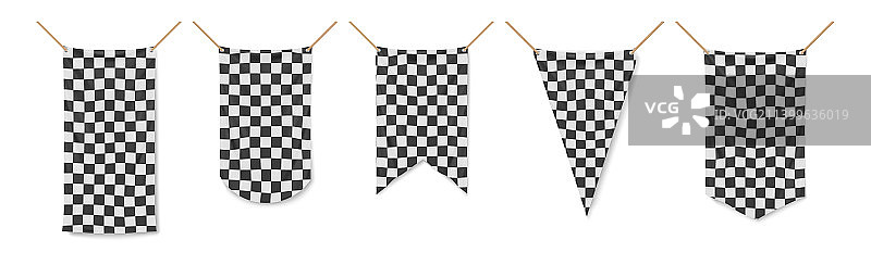 赛车旗帜乙烯横幅方格旗三角旗套装图片素材