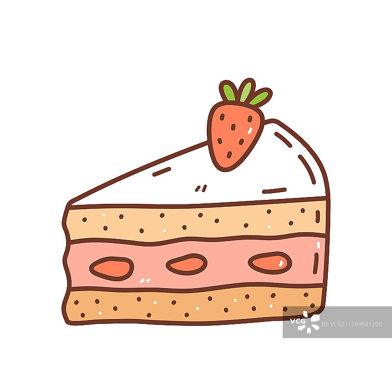 草莓蛋糕切块图片素材