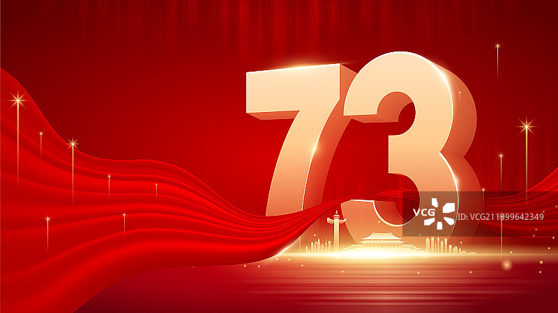 国庆红绸背景图片素材