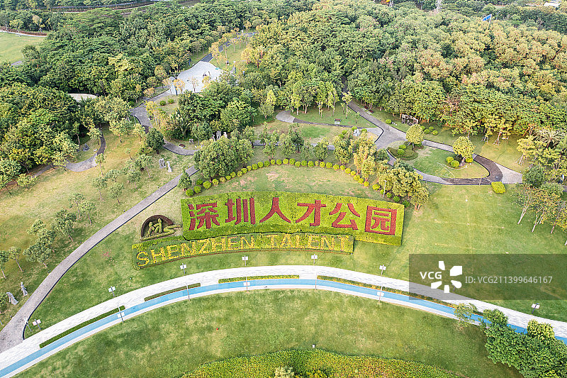 深圳市南山区人才公园航拍图片素材