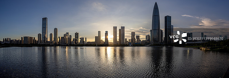深圳湾人才公园日落全景图片素材