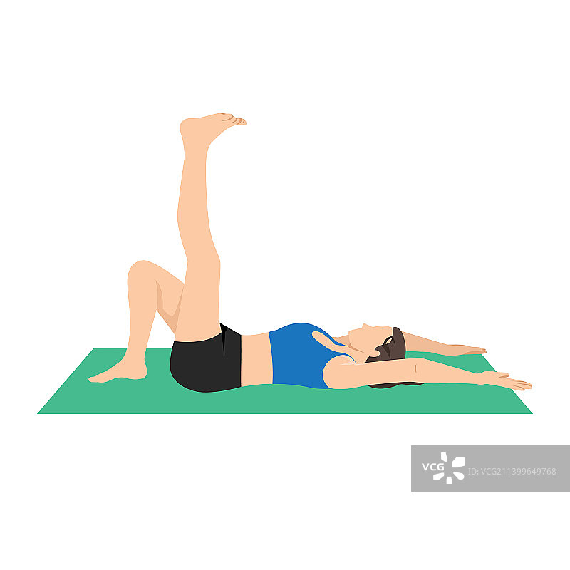 做腿筋伸展运动的女人图片素材