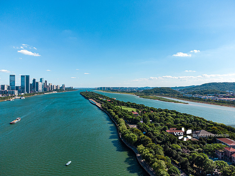 航拍城市橘子洲湘江风光图片素材