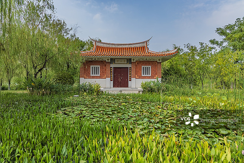 武汉园博园的古典园林风光图片素材