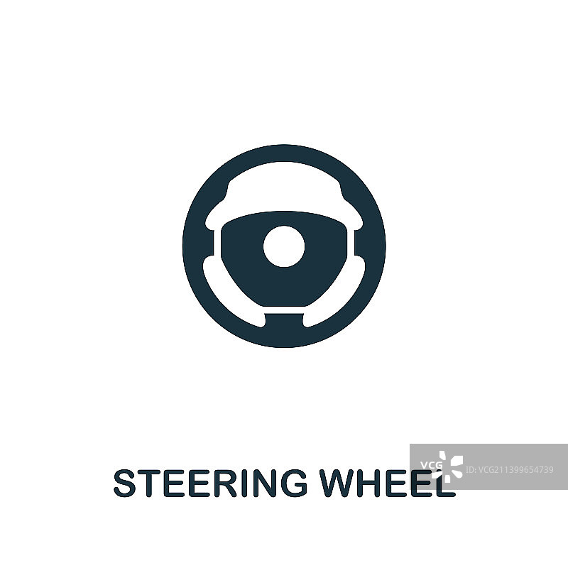 汽车方向盘单色简约线条图标图片素材