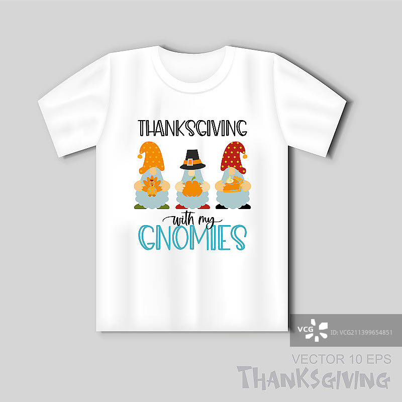 感恩节小矮人与火鸡南瓜派图片素材