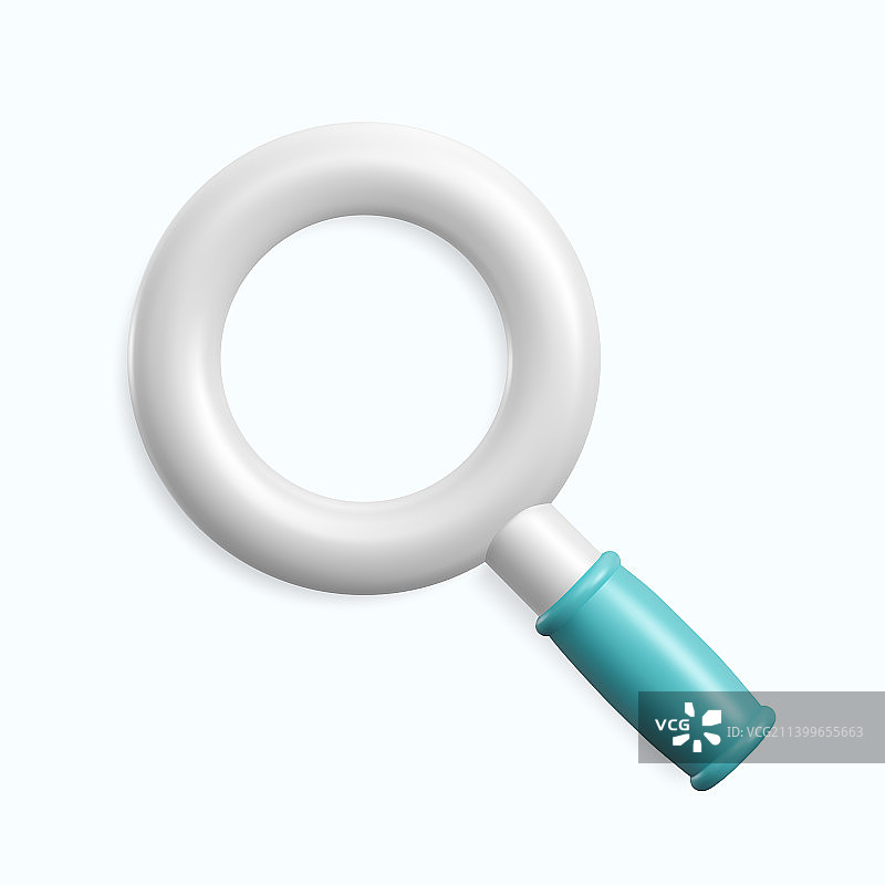 金属银色放大镜3D体积镜头图标图片素材