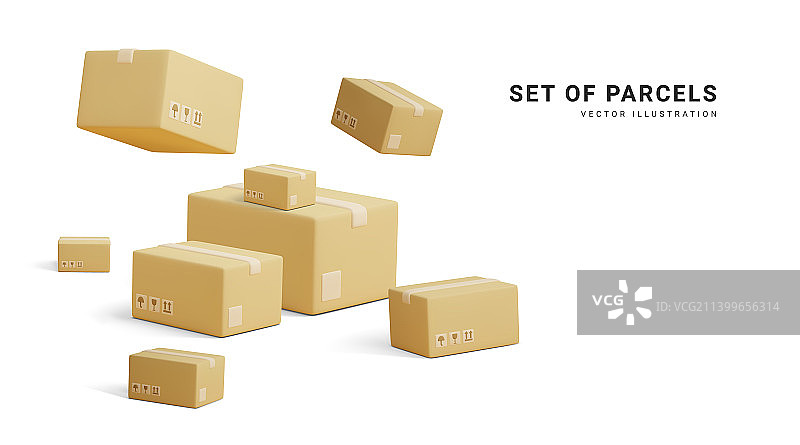 购物包裹模板套装图片素材