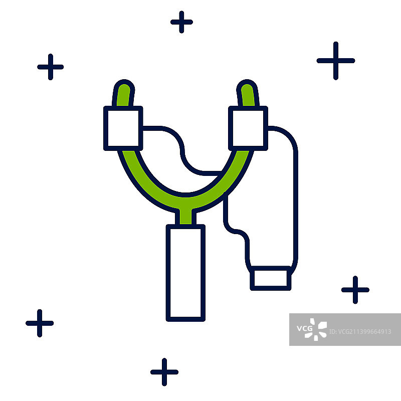 白色背景上的弹弓轮廓图标图片素材