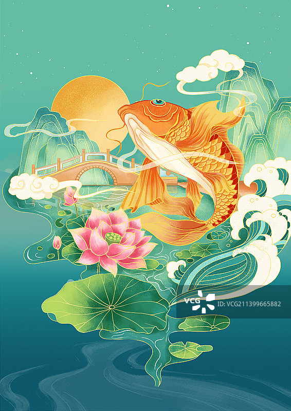 鲤鱼国潮图片素材