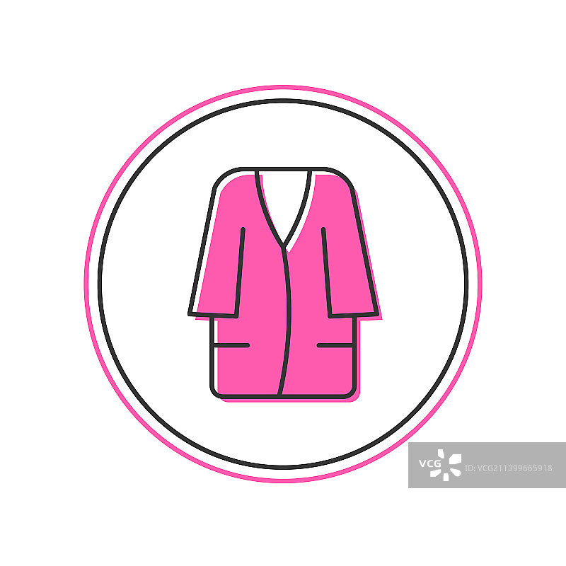 白色背景上的填充轮廓浴袍图标图片素材