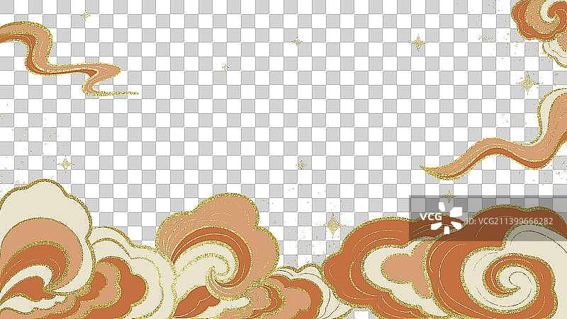 烫金祥云元素图片素材