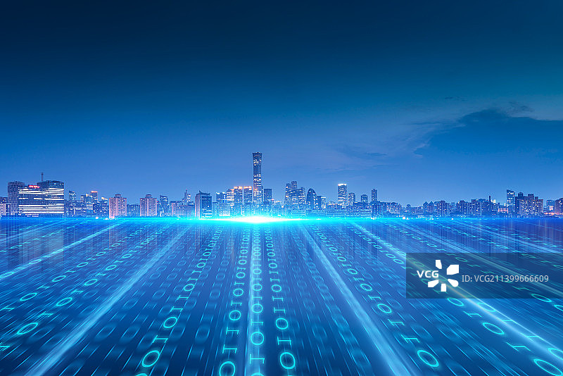 数字化北京天际线图片素材
