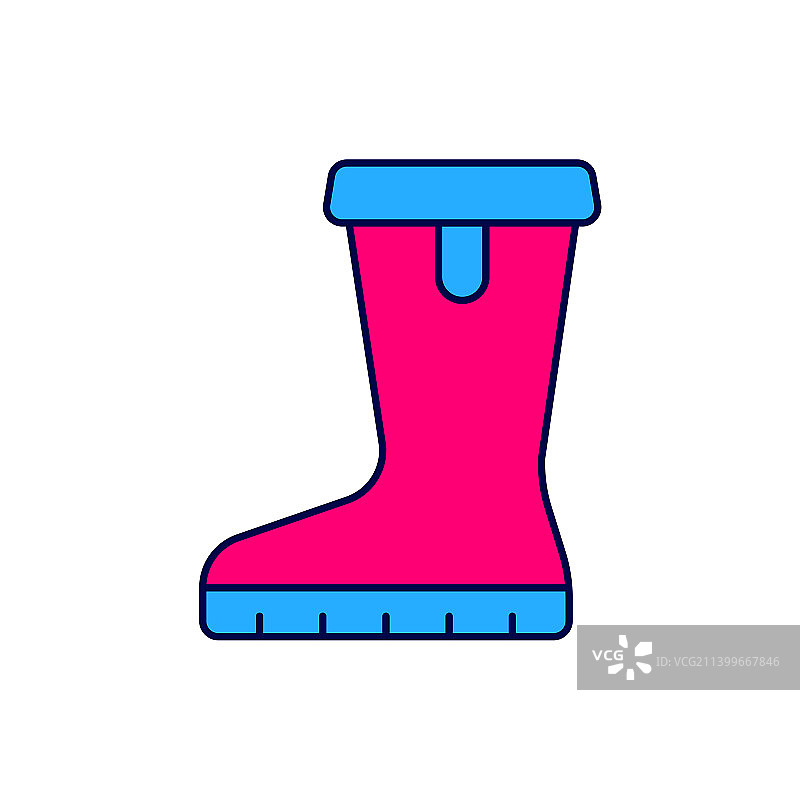 防水橡胶靴轮廓图标图片素材