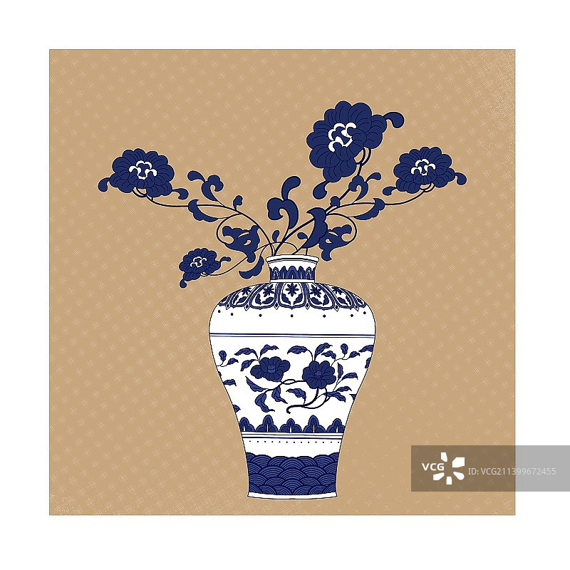 青花瓷瓶图片素材