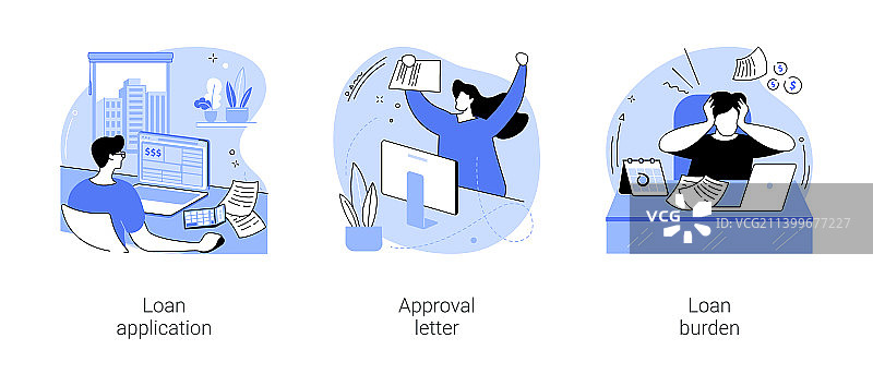 学生贷款卡通插画图片素材
