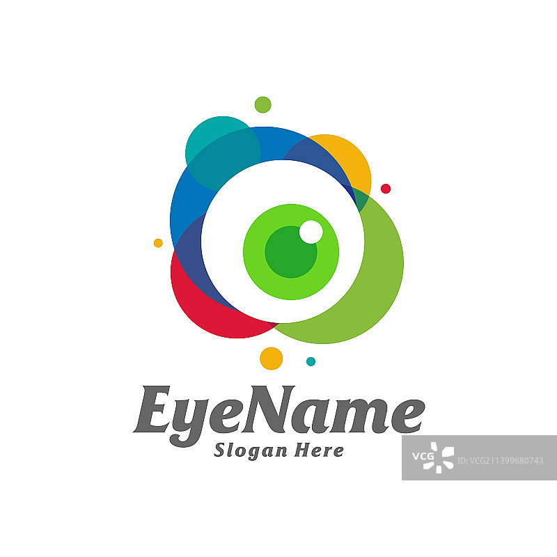 彩色眼睛Logo设计模板图片素材