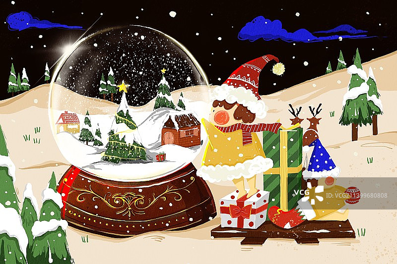 圣诞老人和礼物图片素材