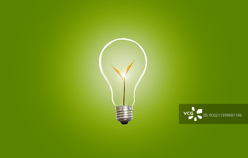 创意灯泡幼苗节能环保海报图片素材