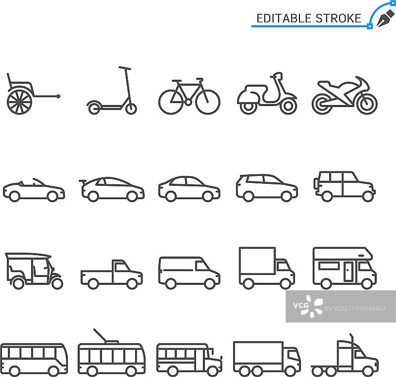 交通运输线性图标图片素材