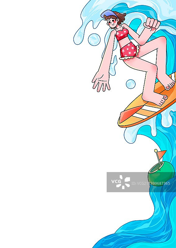 冲浪女孩图片素材