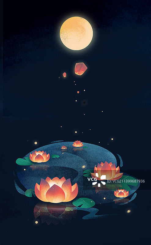 荷花灯图片素材