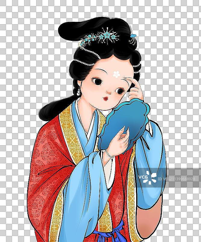 古风人物-宋代女子花钿图片素材