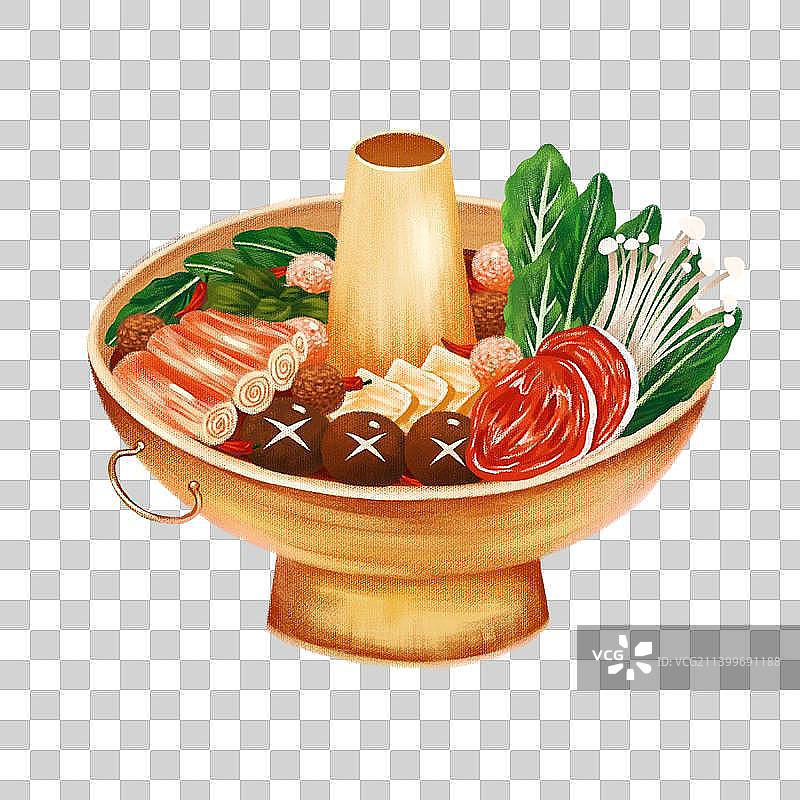 除夕麻辣火锅老北京火锅插画图片素材