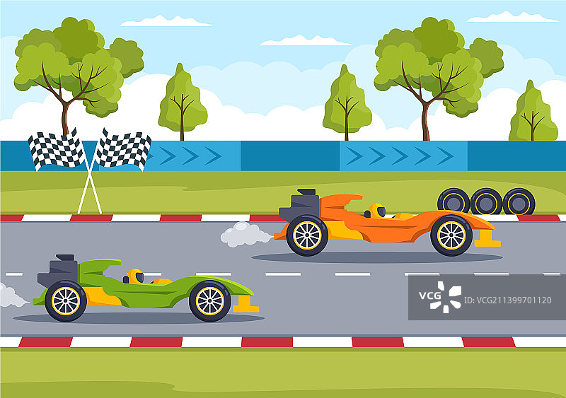 赛车在赛道上飞驰图片素材
