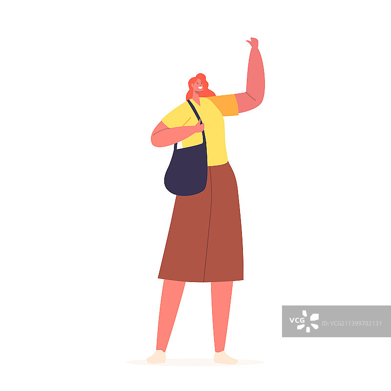 身穿黄色服装的时尚白人女性角色图片素材