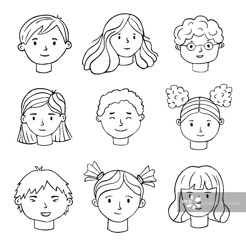 手绘人脸图案合集图片素材